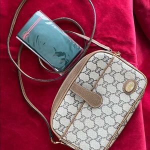 Rare vintage Gucci Plus brown crossbody purse with Certificate of Authenticity!